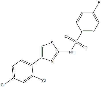 N-[4-(2,4-dichlorophenyl)-1,3-thiazol-2-yl]-4-fluorobenzenesulfonamide Struktur