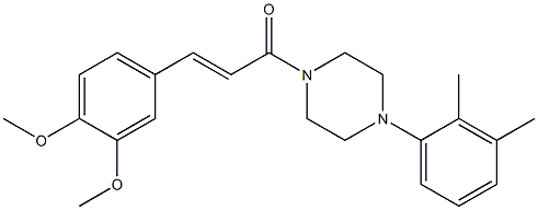 (E)-3-(3,4-dimethoxyphenyl)-1-[4-(2,3-dimethylphenyl)piperazin-1-yl]prop-2-en-1-one Struktur