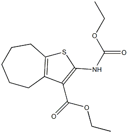 ethyl 2-(ethoxycarbonylamino)-5,6,7,8-tetrahydro-4H-cyclohepta[b]thiophene-3-carboxylate Struktur