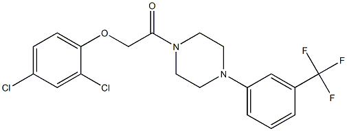 2-(2,4-dichlorophenoxy)-1-[4-[3-(trifluoromethyl)phenyl]piperazin-1-yl]ethanone Struktur