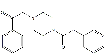 1-[2,5-dimethyl-4-(2-phenylacetyl)piperazin-1-yl]-2-phenylethanone Struktur