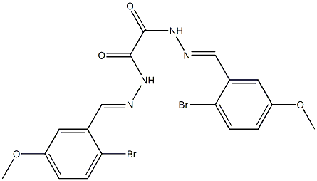 N,N'-bis[(E)-(2-bromo-5-methoxyphenyl)methylideneamino]oxamide Struktur