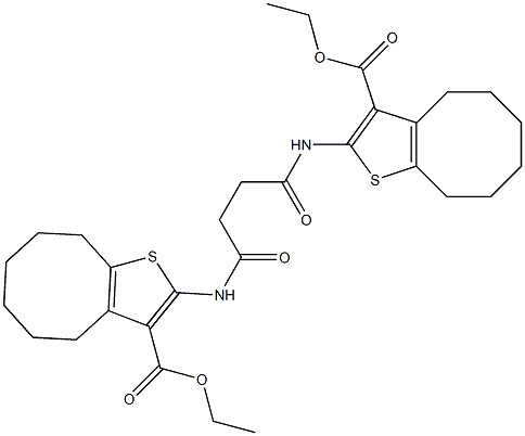 ethyl 2-[[4-[(3-ethoxycarbonyl-4,5,6,7,8,9-hexahydrocycloocta[b]thiophen-2-yl)amino]-4-oxobutanoyl]amino]-4,5,6,7,8,9-hexahydrocycloocta[b]thiophene-3-carboxylate Struktur