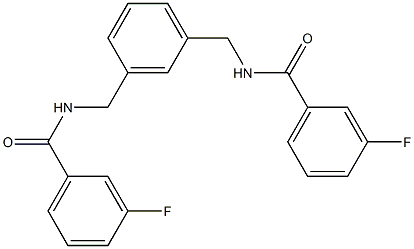 3-fluoro-N-[[3-[[(3-fluorobenzoyl)amino]methyl]phenyl]methyl]benzamide Struktur