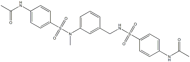 N-[4-[[3-[[(4-acetamidophenyl)sulfonylamino]methyl]phenyl]methylsulfamoyl]phenyl]acetamide Struktur