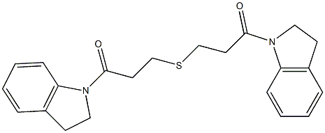 1-(2,3-dihydroindol-1-yl)-3-[3-(2,3-dihydroindol-1-yl)-3-oxopropyl]sulfanylpropan-1-one Struktur