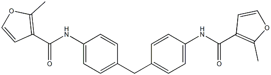 2-methyl-N-[4-[[4-[(2-methylfuran-3-carbonyl)amino]phenyl]methyl]phenyl]furan-3-carboxamide Struktur