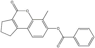 (6-methyl-4-oxo-2,3-dihydro-1H-cyclopenta[c]chromen-7-yl) benzoate Struktur