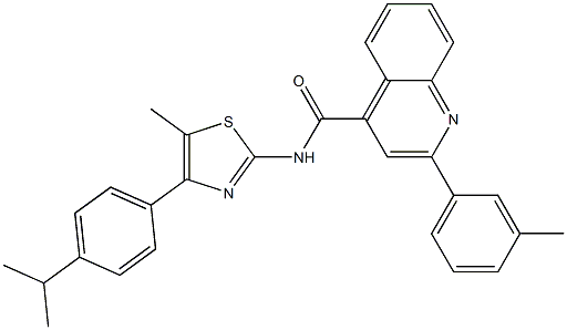 2-(3-methylphenyl)-N-[5-methyl-4-(4-propan-2-ylphenyl)-1,3-thiazol-2-yl]quinoline-4-carboxamide Struktur