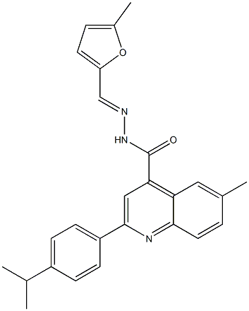 6-methyl-N-[(E)-(5-methylfuran-2-yl)methylideneamino]-2-(4-propan-2-ylphenyl)quinoline-4-carboxamide Struktur