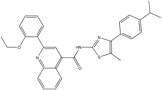 2-(2-ethoxyphenyl)-N-[5-methyl-4-(4-propan-2-ylphenyl)-1,3-thiazol-2-yl]quinoline-4-carboxamide Struktur