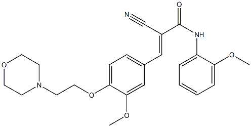 (E)-2-cyano-3-[3-methoxy-4-(2-morpholin-4-ylethoxy)phenyl]-N-(2-methoxyphenyl)prop-2-enamide Struktur