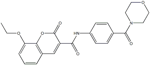 8-ethoxy-N-[4-(morpholine-4-carbonyl)phenyl]-2-oxochromene-3-carboxamide Struktur