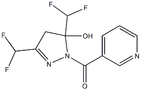 [3,5-bis(difluoromethyl)-5-hydroxy-4H-pyrazol-1-yl]-pyridin-3-ylmethanone Struktur