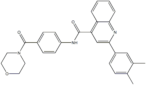 2-(3,4-dimethylphenyl)-N-[4-(morpholine-4-carbonyl)phenyl]quinoline-4-carboxamide Struktur