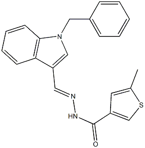 N-[(E)-(1-benzylindol-3-yl)methylideneamino]-5-methylthiophene-3-carboxamide Struktur