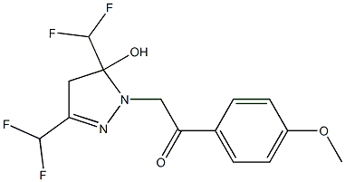 1-[3,5-bis(difluoromethyl)-5-hydroxy-4H-pyrazol-1-yl]-2-(4-methoxyphenyl)ethanone Struktur