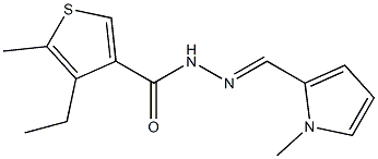 4-ethyl-5-methyl-N-[(E)-(1-methylpyrrol-2-yl)methylideneamino]thiophene-3-carboxamide Struktur