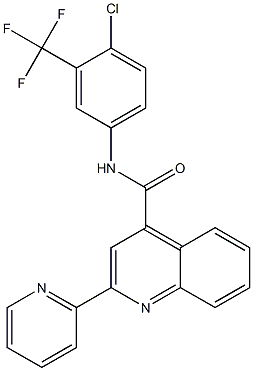 N-[4-chloro-3-(trifluoromethyl)phenyl]-2-pyridin-2-ylquinoline-4-carboxamide Struktur