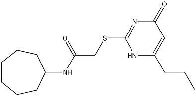 N-cycloheptyl-2-[(4-oxo-6-propyl-1H-pyrimidin-2-yl)sulfanyl]acetamide Struktur