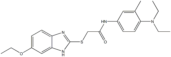 N-[4-(diethylamino)-3-methylphenyl]-2-[(6-ethoxy-1H-benzimidazol-2-yl)sulfanyl]acetamide Struktur