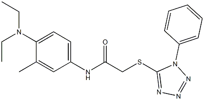 N-[4-(diethylamino)-3-methylphenyl]-2-(1-phenyltetrazol-5-yl)sulfanylacetamide Struktur