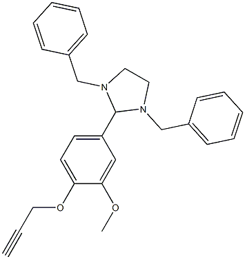 1,3-dibenzyl-2-(3-methoxy-4-prop-2-ynoxyphenyl)imidazolidine Struktur