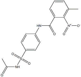 N-[4-(acetylsulfamoyl)phenyl]-3-methyl-2-nitrobenzamide Struktur