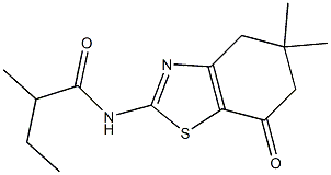 N-(5,5-dimethyl-7-oxo-4,6-dihydro-1,3-benzothiazol-2-yl)-2-methylbutanamide Struktur