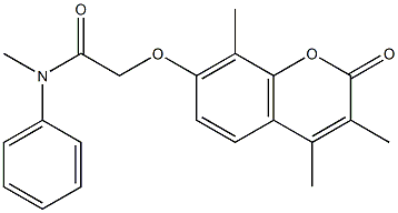 N-methyl-N-phenyl-2-(3,4,8-trimethyl-2-oxochromen-7-yl)oxyacetamide Struktur