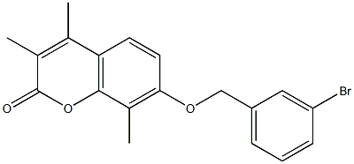 7-[(3-bromophenyl)methoxy]-3,4,8-trimethylchromen-2-one Struktur