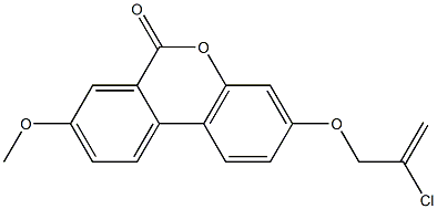 3-(2-chloroprop-2-enoxy)-8-methoxybenzo[c]chromen-6-one Struktur