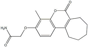 2-[(4-methyl-6-oxo-8,9,10,11-tetrahydro-7H-cyclohepta[c]chromen-3-yl)oxy]acetamide Struktur