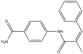 4-[[(Z)-2-methyl-3-phenylprop-2-enoyl]amino]benzamide Struktur