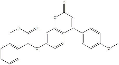 methyl 2-[4-(4-methoxyphenyl)-2-oxochromen-7-yl]oxy-2-phenylacetate Struktur