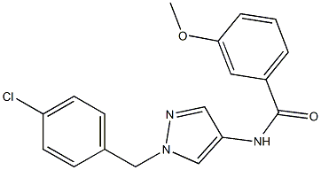 N-[1-[(4-chlorophenyl)methyl]pyrazol-4-yl]-3-methoxybenzamide Struktur