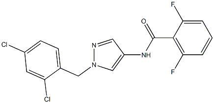 N-[1-[(2,4-dichlorophenyl)methyl]pyrazol-4-yl]-2,6-difluorobenzamide Struktur