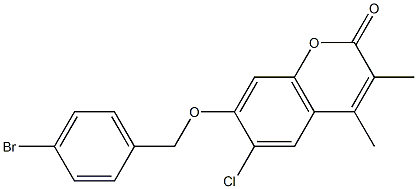 7-[(4-bromophenyl)methoxy]-6-chloro-3,4-dimethylchromen-2-one Struktur