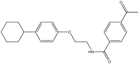 4-acetyl-N-[2-(4-cyclohexylphenoxy)ethyl]benzamide Struktur