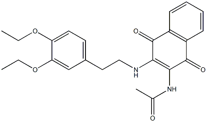 N-[3-[2-(3,4-diethoxyphenyl)ethylamino]-1,4-dioxonaphthalen-2-yl]acetamide Struktur