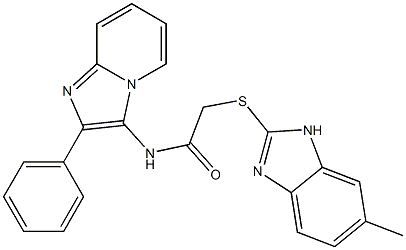 2-[(6-methyl-1H-benzimidazol-2-yl)sulfanyl]-N-(2-phenylimidazo[1,2-a]pyridin-3-yl)acetamide Struktur