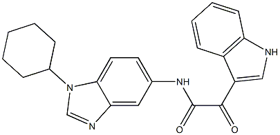 N-(1-cyclohexylbenzimidazol-5-yl)-2-(1H-indol-3-yl)-2-oxoacetamide Struktur