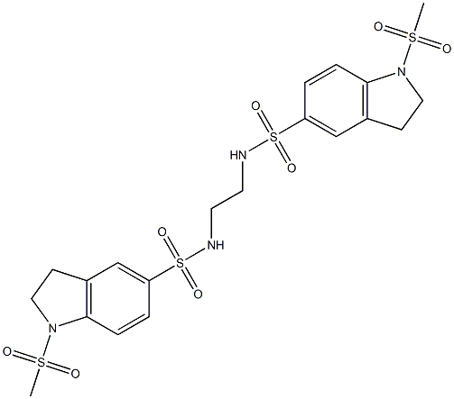 1-methylsulfonyl-N-[2-[(1-methylsulfonyl-2,3-dihydroindol-5-yl)sulfonylamino]ethyl]-2,3-dihydroindole-5-sulfonamide Struktur