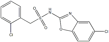 N-(5-chloro-1,3-benzoxazol-2-yl)-1-(2-chlorophenyl)methanesulfonamide Struktur