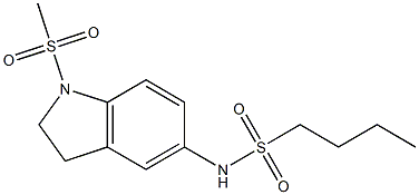 N-(1-methylsulfonyl-2,3-dihydroindol-5-yl)butane-1-sulfonamide Struktur