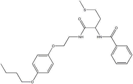 N-[1-[2-(4-butoxyphenoxy)ethylamino]-4-methylsulfanyl-1-oxobutan-2-yl]benzamide Struktur