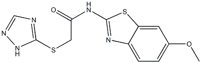 N-(6-methoxy-1,3-benzothiazol-2-yl)-2-(1H-1,2,4-triazol-5-ylsulfanyl)acetamide Struktur