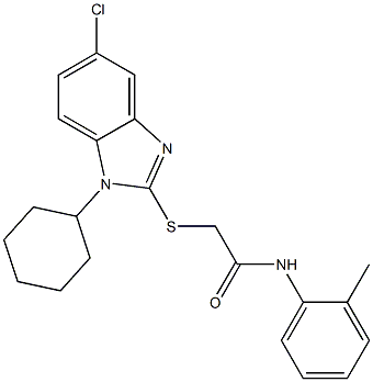 2-(5-chloro-1-cyclohexylbenzimidazol-2-yl)sulfanyl-N-(2-methylphenyl)acetamide Struktur