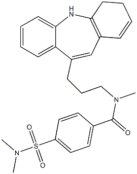 N-[3-(5,6-dihydrobenzo[b][1]benzazepin-11-yl)propyl]-4-(dimethylsulfamoyl)-N-methylbenzamide Struktur