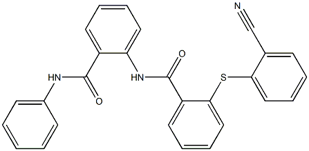 2-[[2-(2-cyanophenyl)sulfanylbenzoyl]amino]-N-phenylbenzamide Struktur